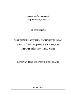 Luận văn: Phát triển dịch vụ tại Vietinbank Tiên Sơn