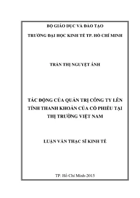 Tác động của quản trị công ty đến tính thanh khoản cổ