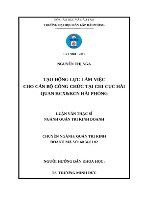 Tạo Động Lực Làm Việc Cho Cán Bộ Công Chức Tại Hải Quan