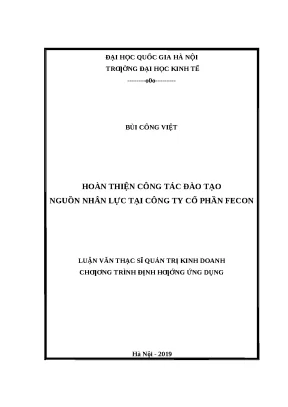 Hoàn thiện đào tạo nguồn nhân lực tại Công ty Fecon