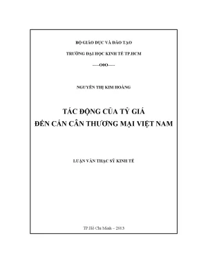 Luận văn: Tác động của tỷ giá đến cán cân thương mại VN