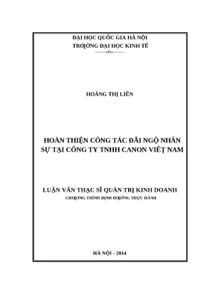 Cải thiện công tác đãi ngộ nhân sự tại Canon Việt Nam