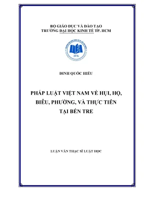 Pháp Luật Việt Nam Về Hụi, Họ, Biêu, Phường Tại Bến Tre