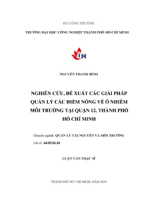 Giải pháp quản lý ô nhiễm môi trường tại quận 12, TP.HCM