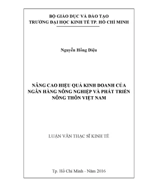 Luận văn thạc sĩ: Nâng cao hiệu quả kinh doanh Agribank