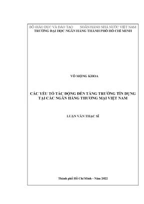 Yếu tố ảnh hưởng tăng trưởng tín dụng tại NHTM Việt Nam