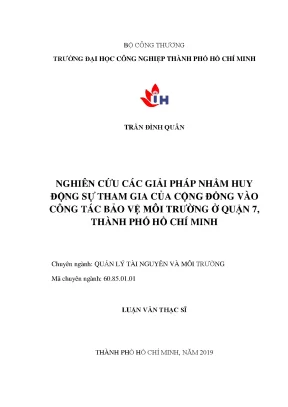 Giải pháp huy động cộng đồng bảo vệ môi trường Quận 7