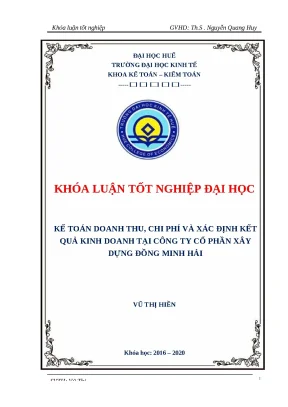 Phân Tích Kế Toán Doanh Thu và Chi Phí tại Công Ty Cổ