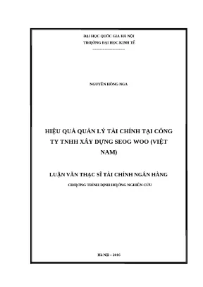 Nâng cao hiệu quả quản lý tài chính tại Seog Woo Việt Nam