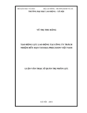 Tạo Động Lực Lao Động Hiệu Quả Tại Công Ty TNHH Tanaka
