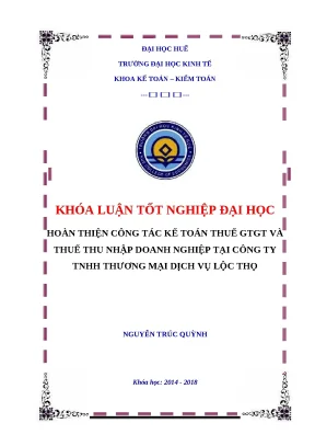 Hoàn thiện công tác kế toán thuế GTGT và TNDN tại Công