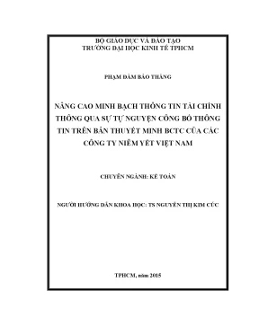 Nâng cao minh bạch thông tin tài chính qua công bố tự