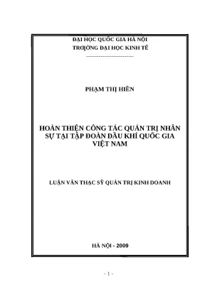 Cải thiện quản trị nhân sự tại Tập đoàn Dầu khí Quốc gia