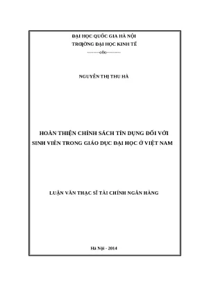 Chính Sách Tín Dụng Hỗ Trợ Sinh Viên Trong Giáo Dục Đại