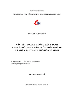 Yếu Tố Ảnh Hưởng Đến Ý Định Chuyển Đổi Ngân Hàng Tại TP.