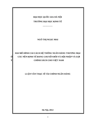 Cải cách hệ thống ngân hàng thương mại ở Việt Nam: Mô