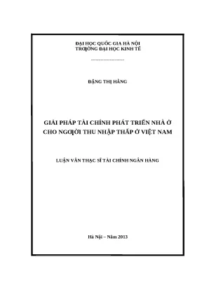 Giải pháp tài chính phát triển nhà ở cho người thu nhập