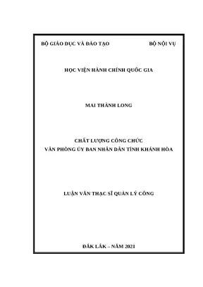Nâng cao chất lượng công chức Văn phòng UBND tỉnh Khánh Hòa