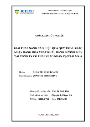 Giải Pháp Tối Ưu Quy Trình Giao Nhận Hàng Xuất Khẩu