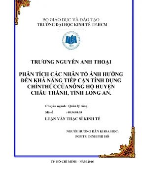 Phân Tích Nhân Tố Ảnh Hưởng Đến Khả Năng Tiếp Cận Tín