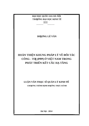 Khung Pháp Lý Đối Tác Công Tư (PPP) Ở Việt Nam: Giải