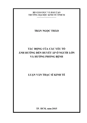Tác động của các yếu tố đến huyết áp ở người lớn và biện