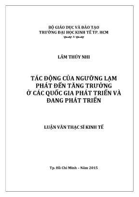 Tác động của ngưỡng lạm phát đến tăng trưởng kinh tế ở
