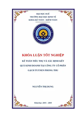 Khóa luận kế toán tiêu thụ & xác định kết quả kinh doanh