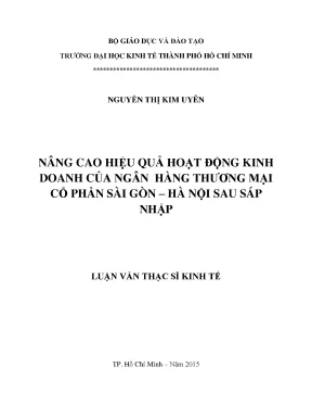 Nâng cao hiệu quả kinh doanh ngân hàng SHB sau sáp nhập