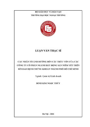 Những nhân tố ảnh hưởng đến cấu trúc vốn của công ty cổ