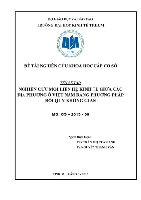 Nghiên cứu mối liên hệ kinh tế giữa các địa phương Việt 