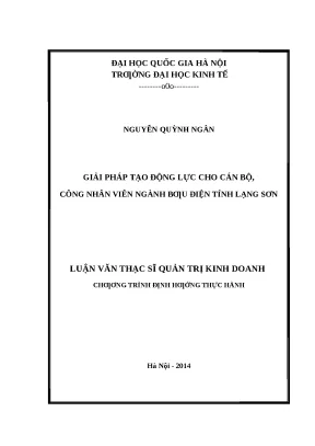 Giải pháp tạo động lực cho cán bộ công nhân viên ngành