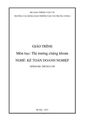 Giáo trình Thị trường Chứng khoán (Kế toán Doanh nghiệp)