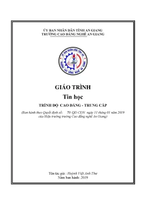 Giáo Trình Tin Học Cao Đẳng và Trung Cấp An Giang