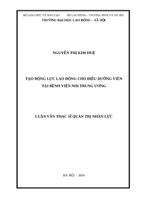 Tạo Động Lực Lao Động Cho Điều Dưỡng Viên Tại Bệnh Viện