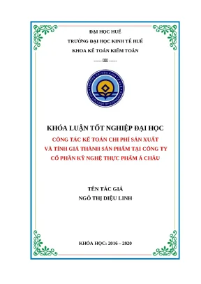Kế Toán Chi Phí Sản Phẩm và Tính Giá Thành Tại Công Ty