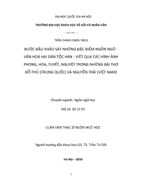 Phong hoa tuyết nguyệt trong thơ Đỗ Phủ & Nguyễn Trãi
