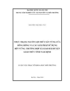 Bảo tồn và phát triển bền vững nguồn lợi thủy sản vùng