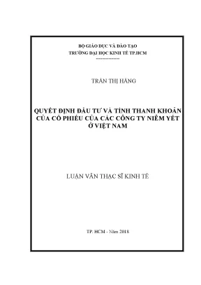 Nghiên cứu quyết định đầu tư và tính thanh khoản cổ