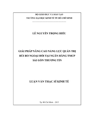 Giải pháp nâng cao quản trị rủi ro ngoại hối tại ngân