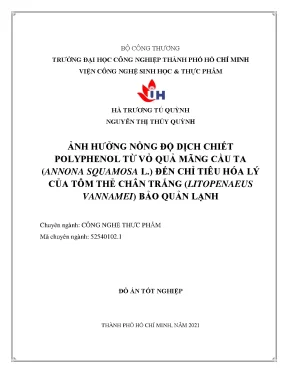 Nghiên cứu ảnh hưởng của dịch chiết polyphenol từ vỏ