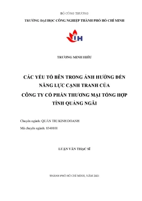 Yếu Tố Nội Tại Ảnh Hưởng Đến Năng Lực Cạnh Tranh Của