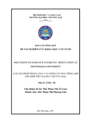 Giải pháp nâng cao động lực học tiếng Anh cho sinh viên