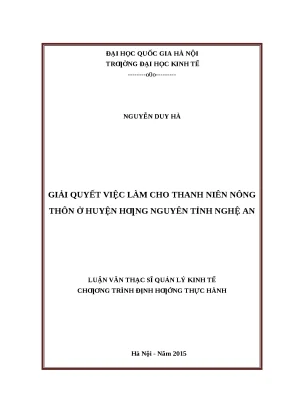 Giải Quyết Việc Làm Cho Thanh Niên Nông Thôn Huyện Hưng