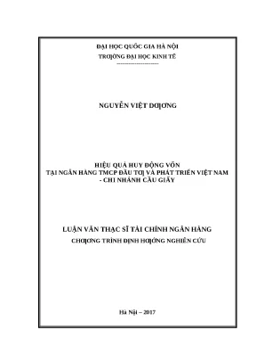Hiệu Quả Huy Động Vốn Tại Ngân Hàng TMCP Đầu Tư Và Phát