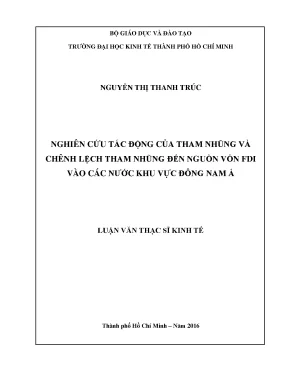 Tác động tham nhũng đến FDI Đông Nam Á - Luận văn UEH