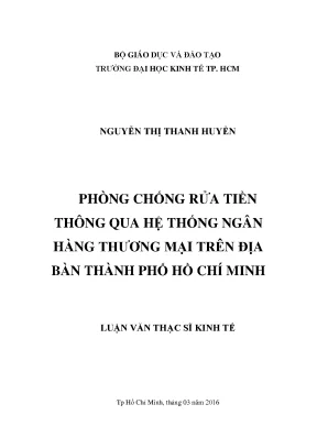 Phòng Chống Rửa Tiền Qua Ngân Hàng Thương Mại Tại TP.HCM