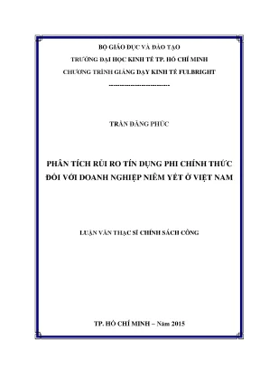 Rủi ro tín dụng phi chính thức ở doanh nghiệp niêm yết