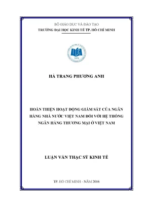 Hoàn thiện hoạt động giám sát ngân hàng nhà nước Việt