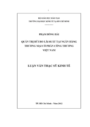 Luận văn Quản trị rủi ro lãi suất tại Vietinbank (UEH)